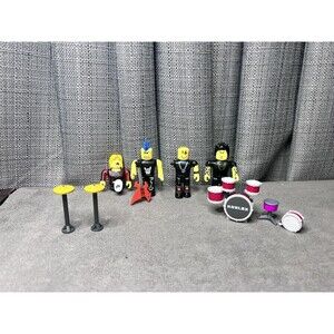 ROBLOX Punk Rocker Figures Drums Guitar Lot Toy Video Game Incomplete